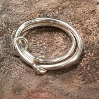 Double band sterling silver ring