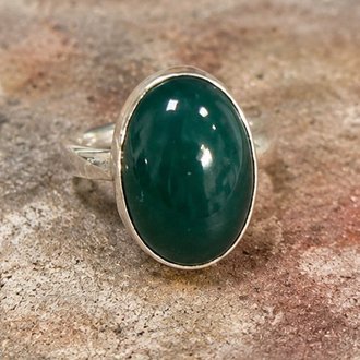 Malachite dome ring in sterling silver